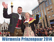 Die Würmesia und ihr 64. Würmesia-Prinzenpaar 2014 Dominik I. und Franziska I. führten durch den Würmesischen Fasching 2014